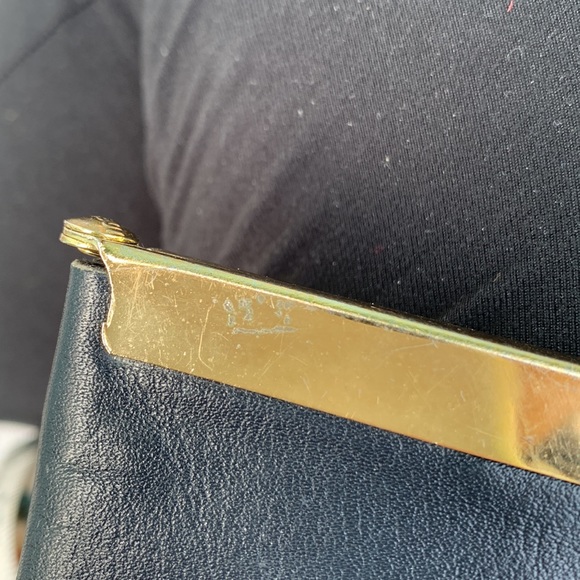 Vintage navy blue leather clutch ETRA - Picture 15 of 16